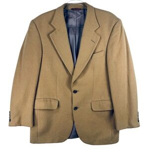 Country Britches Cashmere Blazer Sport Coat Two Button‎ Camel Tan Brown Mens 40R